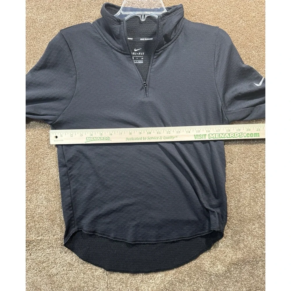 Women's Nike Running 1/4 Zip Pullover -‎ Small - Black Warm Stretch